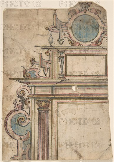 Fragment of architectural frame, late 16th century. Creator: Anon.