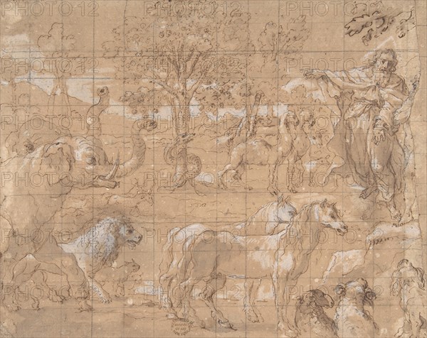 Garden of Eden; Creation of the Animals, 16th century. Creator: Anon.