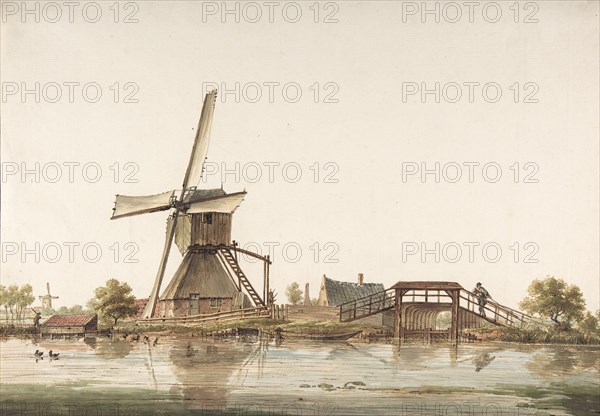 Landscape with Windmill, late 18th century. Creator: Anthonie Erkelens.