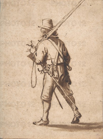 A Walking Musketeer, seen from behind, 17th century. Creator: Anthonie Palamedesz.