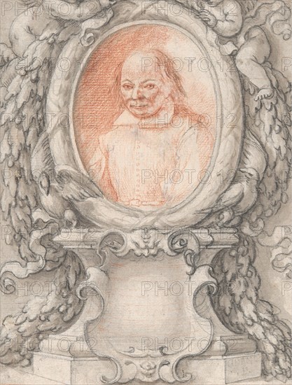 Oval Portrait of a Man in an Elaborate Frame with a Cartouche, ca. 1724. Creator: Antonino Grano.