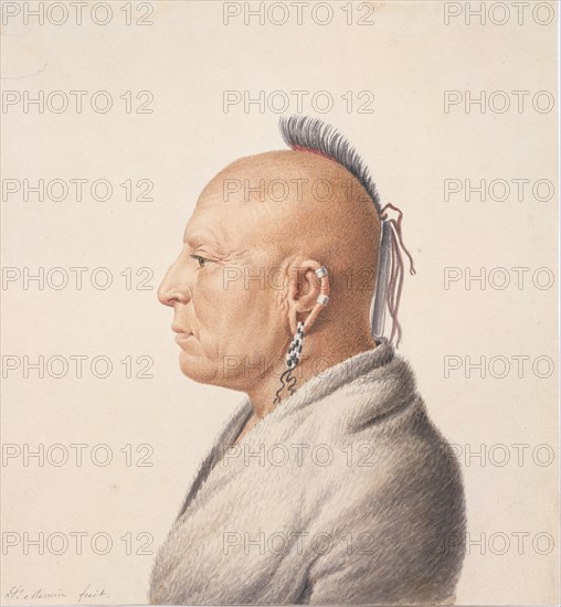 Osage Warrior, 1805-7. Creator: Charles Balthazar Julien Févret de Saint-Mémin.