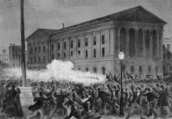 Astor Place Riot, 1849, 1896. Creator: Charles M Jenckes.