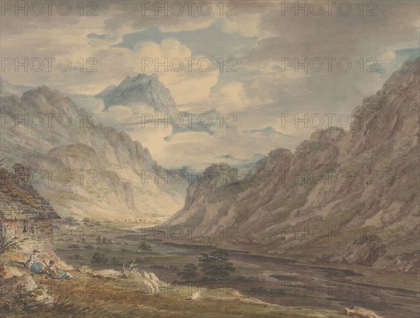 The Honister Pass from Gatesgarth Farm, Gatesgarthdale, Lake District , 1789-1804. Creator: Edward Dayes.