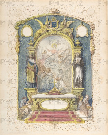 Altar Flanked by St. Louis and St. Theresa, mid-19th century. Creator: Emile-Charles Wattier.