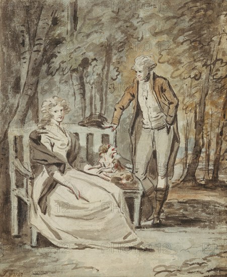 Study for a Portrait: A Lady and a Gentleman in a Park, ca. 1780. Creator: Unknown.