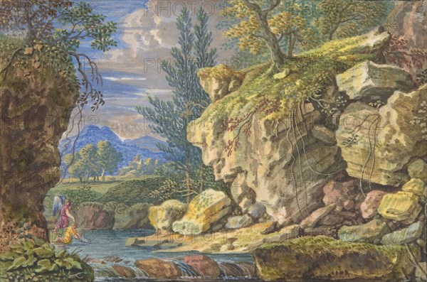 Landscape with Tobias and the Angel, 17th-early 18th century. Creator: Attributed to Felix Meyer.