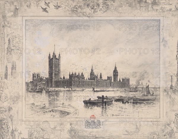 Westminster Palace, 1884. Creator: Felix Hilaire Buhot.