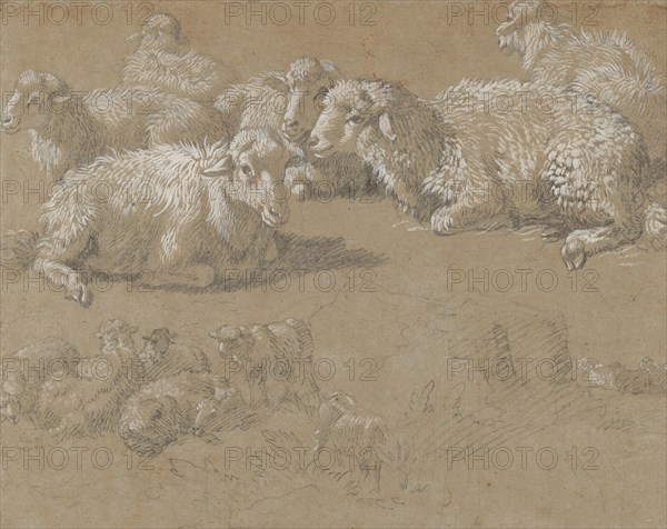 Reclining Sheep in a Landscape, 1759-82. Creator: Francesco Londonio.