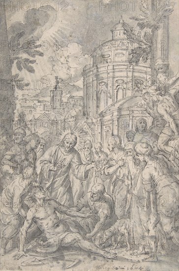 The Raising of the Youth of Naim, late 16th-early 17th century. Creator: Georg Pecham.