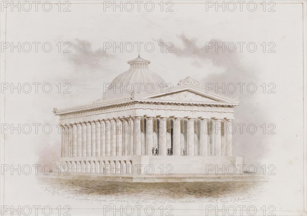 U. S. Custom House, New York (perspective), 1834. Creators: Ithiel Town, Alexander Jackson Davis.