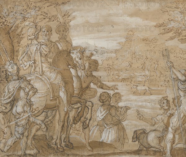 A Hunting Party, ca. 1555-65. Creator: Joannes Stradanus.