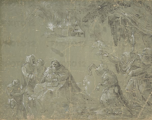 Temptation of St. Anthony (recto); Fantastic Landscape (verso), ca. 1520. Creator: Attributed to Jan Wellens de Cock.