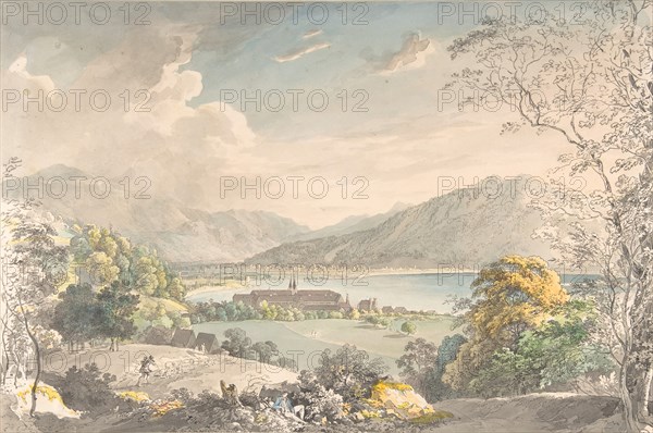 View of the Monastery in Tegernsee seen from the north-east, late 18th-mid 19th century. Creator: Johann Georg von Dillis.