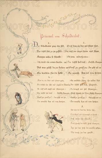 Sheets of Verses: Priamel vom Schuldenbot, late 18th-early 19th century. Creator: Johann Martin Usteri.