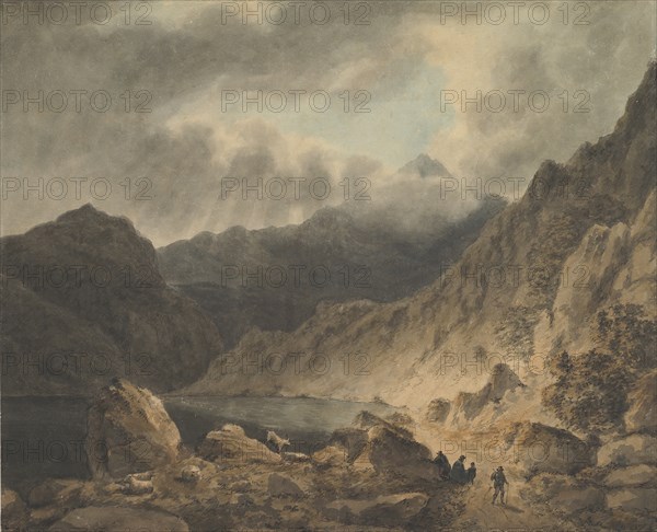 Storm Over A Lake, 1800-1811. Creator: Attributed to Joseph Barber.