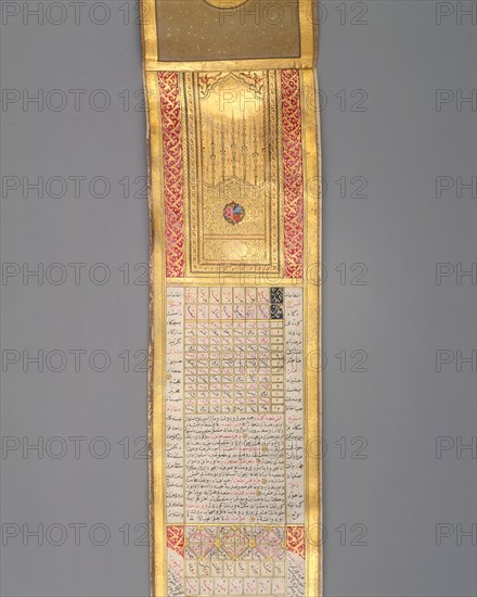 Calendar-Almanac in Scroll Form, dated A.H. 1224/A.D. 1810. Creator: Katib Muhammad Ma'ruf Na'ili.