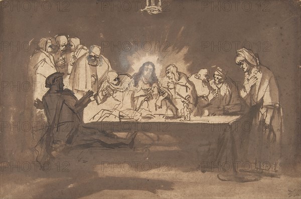 Last Supper, late 1650s. Creator: Philip Koninck.