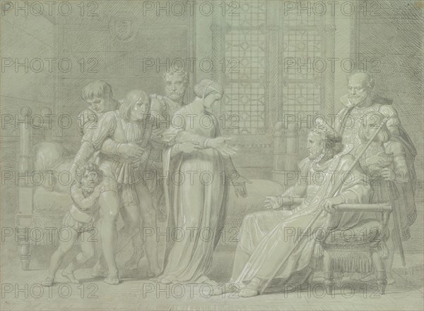 King Charles VIII of France with the Dying Gian Galeazzo Sforza at Pavia, 1775-1860. Creator: Filippo Pelagio, Palagi.