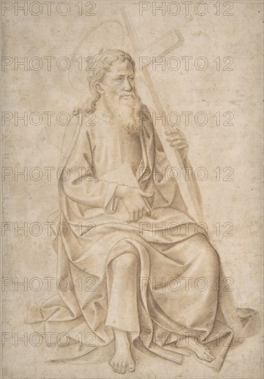 Saint Philip Seated, Holding a Book and a Cross, 1422-57. Creator: Pesello Peselli.