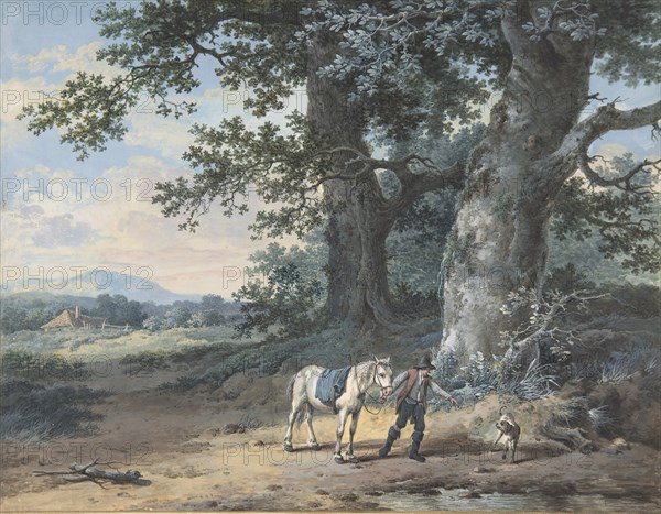 A Peasant Leading his Horse on the Outskirts of a Wood, late 18th-mid 19th century. Creator: Pieter Barbiers.