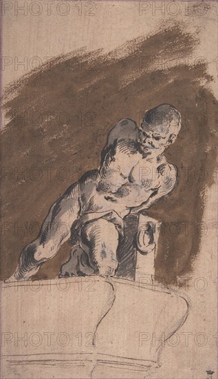 Chained Nude Prisoner, After Pietro Tacca, 1729-1804. Creator: Pietro Antonio Novelli.