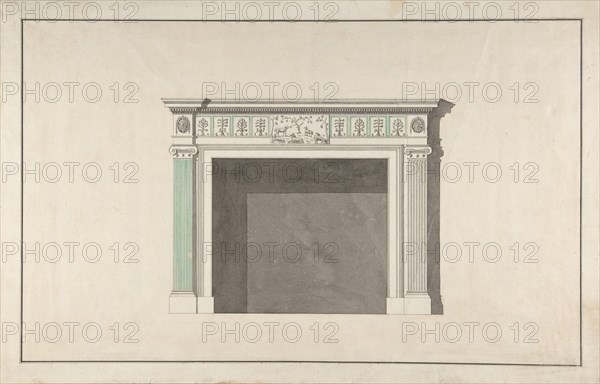 Design for a fireplace, mid-18th-late 18th century. Creator: Attributed to Robert Adam.