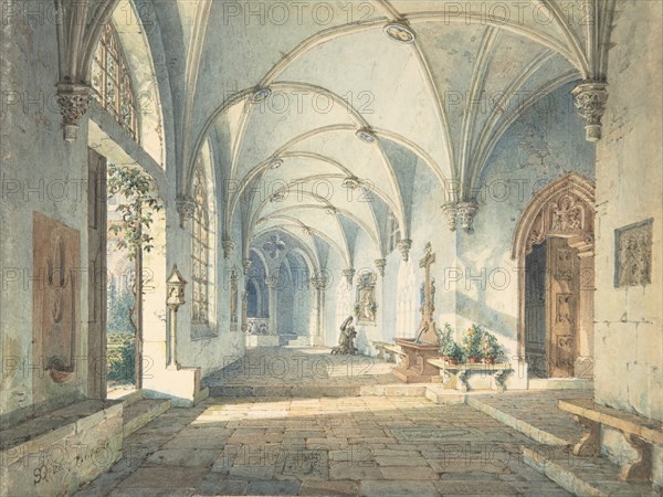 Cloisters in a Nunnery, ca. 1835.