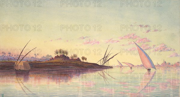 View on the Nile near Cairo, ca. 1855. Creator: Thomas Seddon.