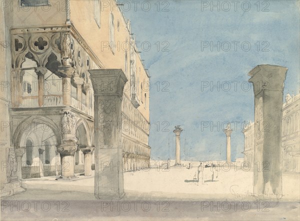 View of the Piazzetta di San Marco in Venice, 19th century. Creator: Wilhelm Gail.