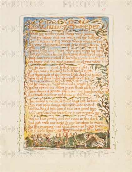 Songs of Innocence and of Experience: The Chimney Sweeper, ca. 1825. Creator: William Blake.