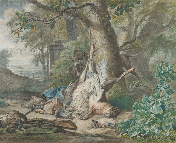 Hunting Still Life in a Forest, 1784. Creator: Wybrand Hendriks.