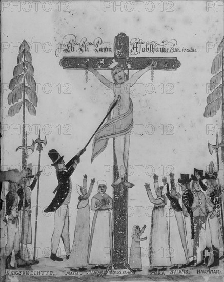 Drawing of the Crucifixion, ca. 1800. Creator: Unknown.