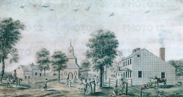 Brooklyn, Long Island (View of the Village Green), ca. 1778. Creator: Unknown.