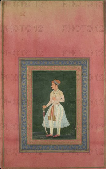 Portrait of a Noble in Gauzy White Costume, Folio from the Davis Album, 17th century. Creator: Unknown.