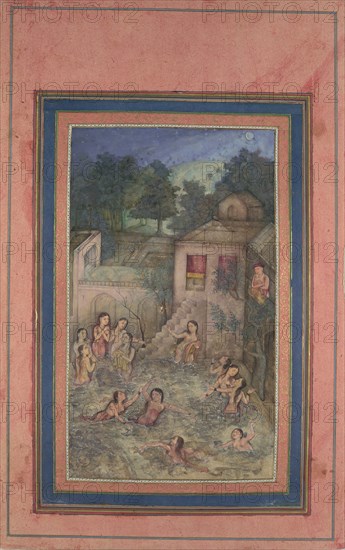 Women Bathing by Moonlight, Folio from the Davis Album, 18th century. Creator: Unknown.