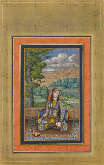 Portrait of a Persian Lady, Folio from the Davis Album, ca. 1736-37. Creator: Unknown.