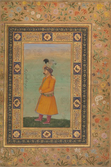 Portrait of Muhammad Ali Baig, Folio from the Shah Jahan Album, recto, early 19th century. Creator: Unknown.