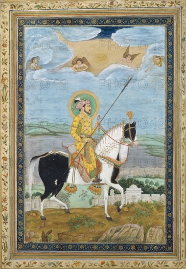 Portrait of Shah Jahan on Horseback, 17th century. Creator: Unknown.