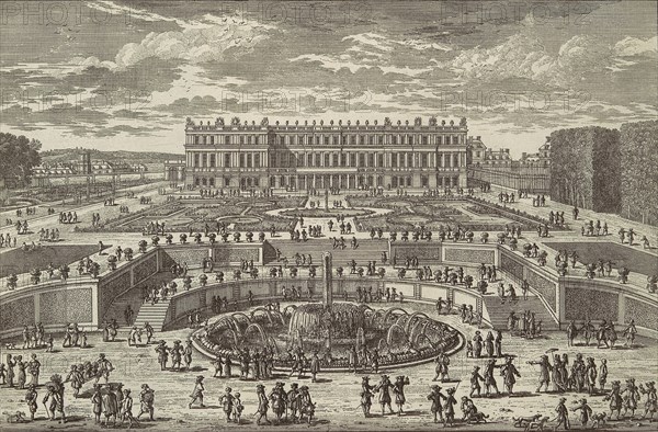 Veue du chasteau de Versailles (View of Versailles, garden facade), 1680s. Creator: Adam Perelle.