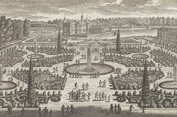 Le Parterre de l'Orangerie de Chantilly, 1680s., 1680s. Creator: Adam Perelle.