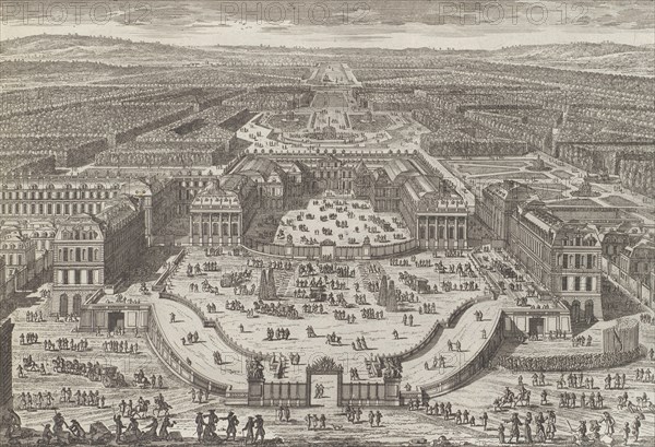 Vue generale du chateau de Versailles, 1680s., 1680s. Creator: Adam Perelle.