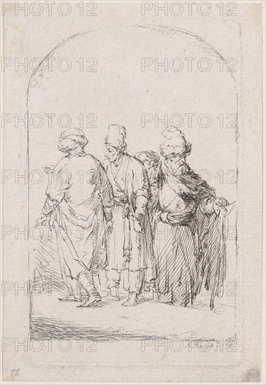 Group of four standing men in oriental costume, 1795. Creator: Adam von Bartsch.