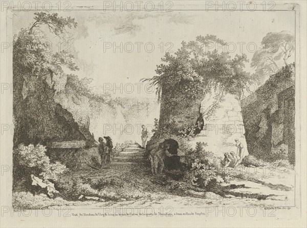 Vue du Tombeau de Virgile from Differentes vues dessiné d'après nature... dans les..., 18th century. Creator: Adélaide Allou.