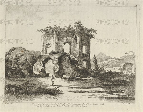 Vue d'un temple... dédié à Diane from Differentes vues dessiné d'après nature... d..., 18th century. Creator: Adélaide Allou.