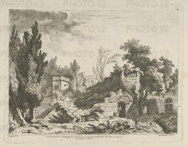 Vue des restes d'un théâtre from Differentes vues dessiné d'après nature... dans l..., 18th century. Creator:  Adélaide Allou.