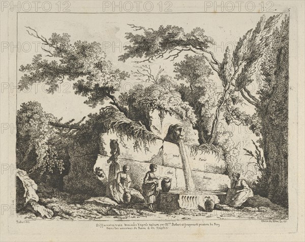 Titlepage from Differentes vues dessiné d'après nature... dans les environs de Rom..., 18th century. Creator:  Adélaide Allou.