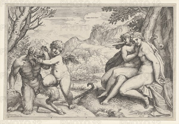 Omnia Vincit Amor, 1599. Creator: Agostino Carracci.