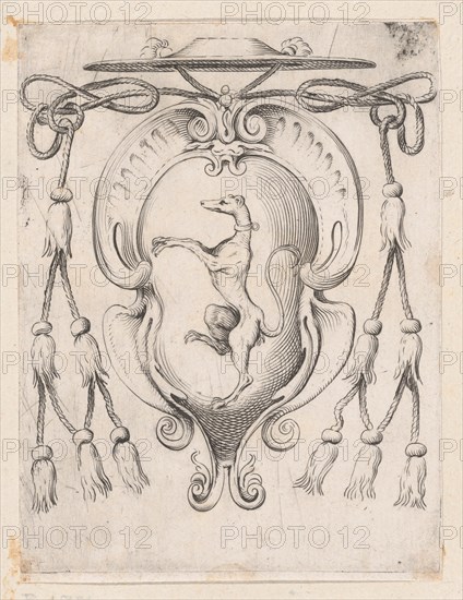 Coat of Arms of a Cardinal of the Sampieri Family, 1590-95. Creator: Agostino Carracci.