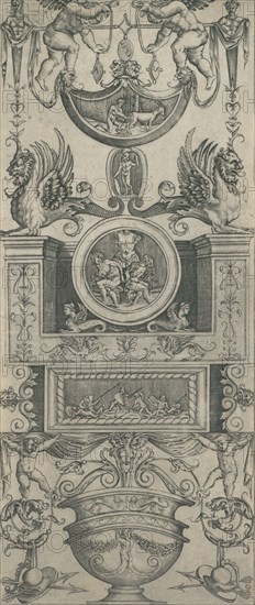 Ornament Panel, dated 1521. Creator: Attributed to Agostino Veneziano.
